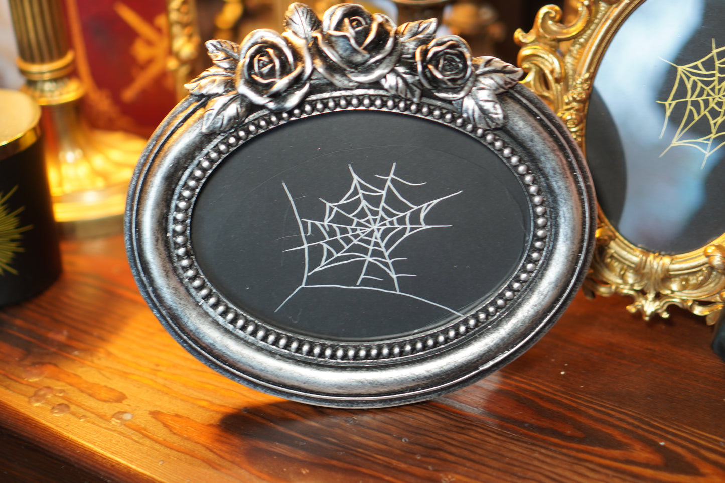 Bilderrahmen oval 13 x18cm silber