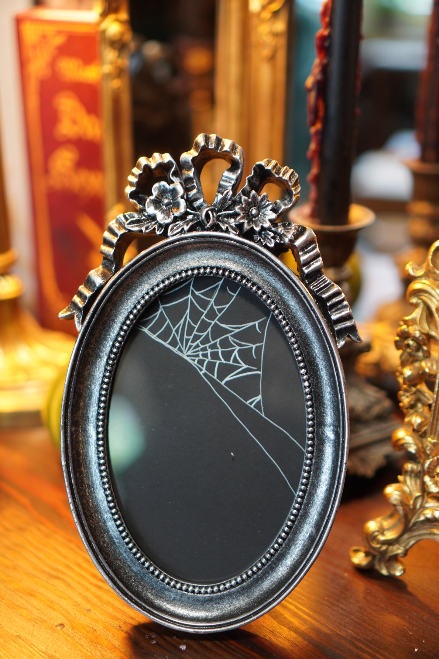 Bilderrahmen oval 10 x15cm silber