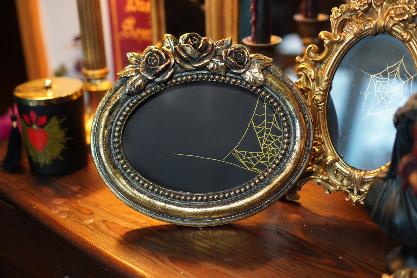 Bilderrahmen oval 13 x18cm gold