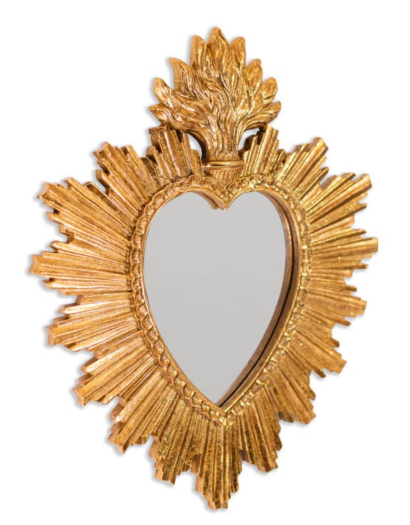 Goldener Spiegel „Sacred Heart“ 30x26cm