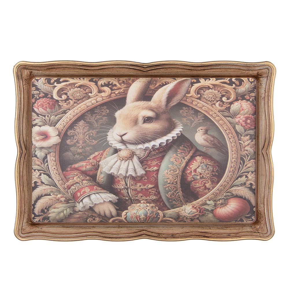 Tablett 31x22x2 cm Beige Kunststoff