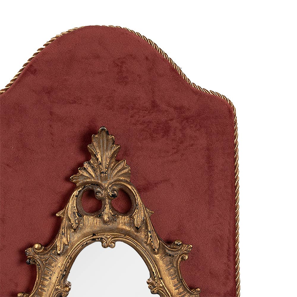 Wandspiegel 20×3×44 cm, rot-goldfarben, Polyresin