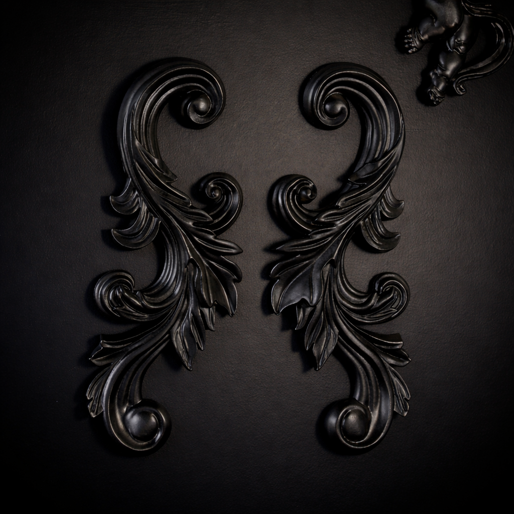 Filigree Wall Hanging Pair Black
