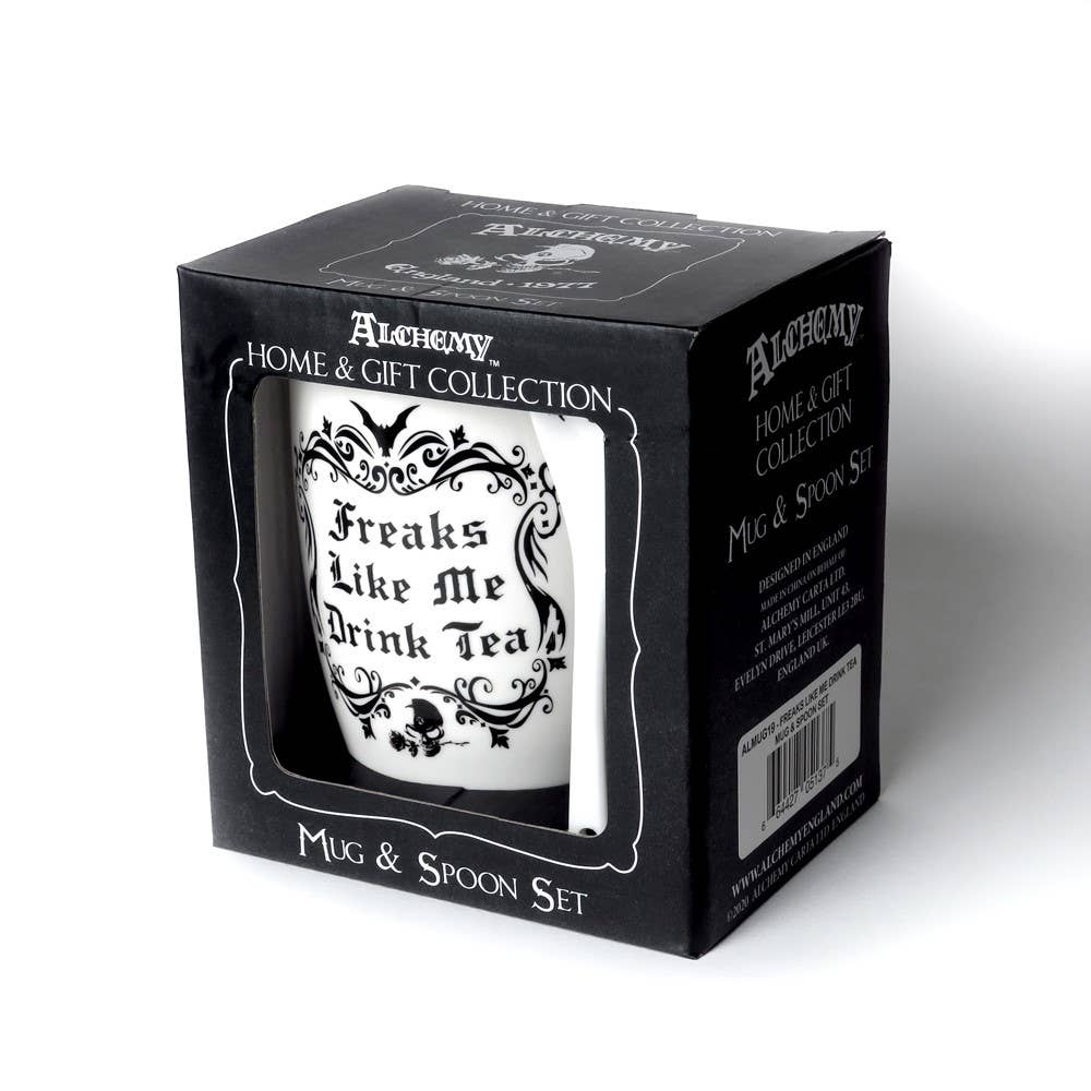 Freaks wie ich trinken Tee: Tassen- und Löffel-Set