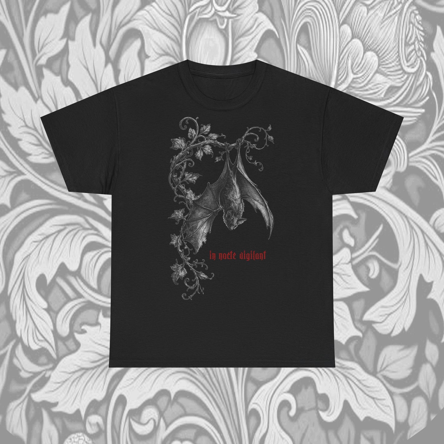 In Nocte Vigilant Unisex Heavy Cotton Tee black