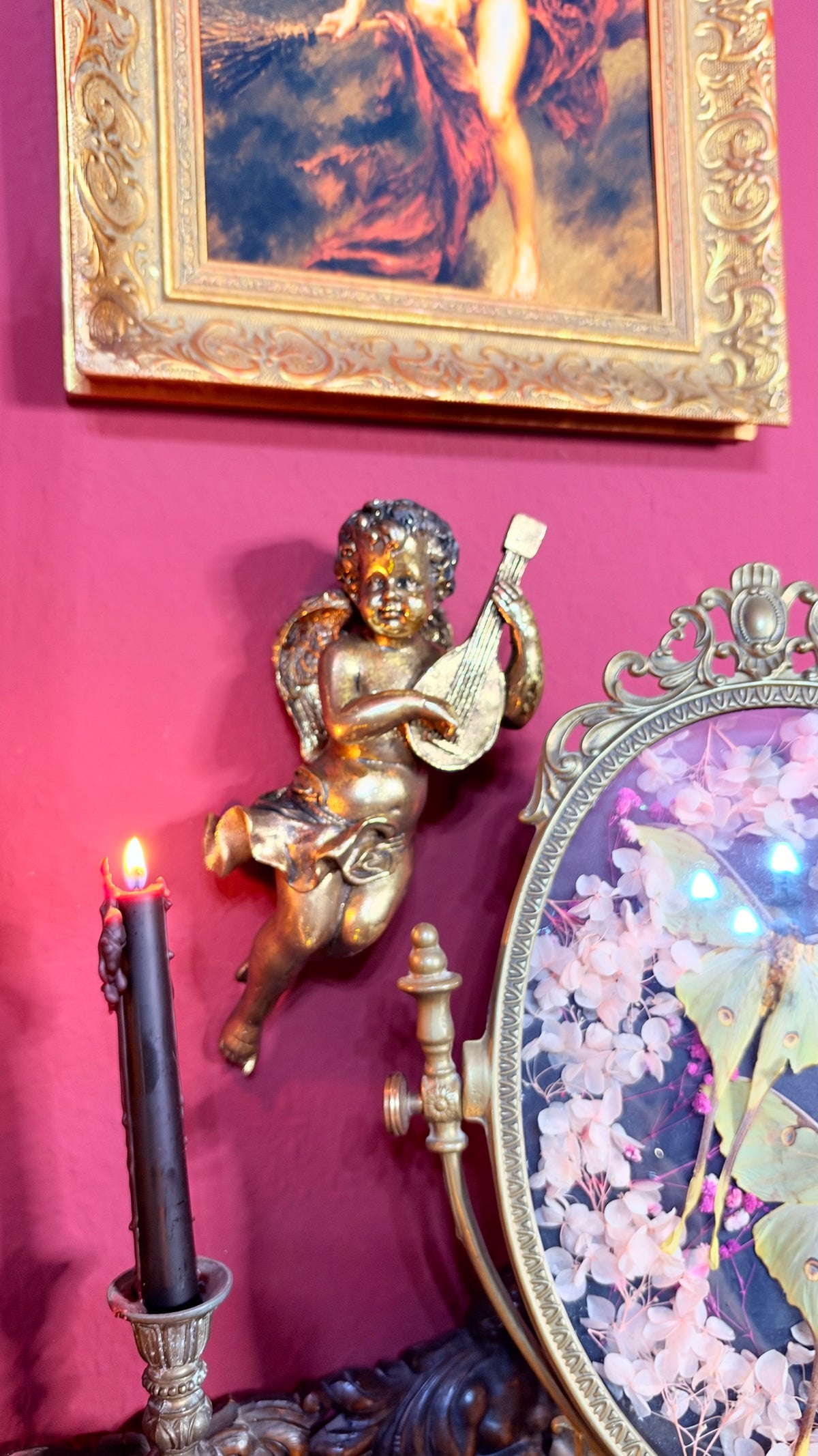 Gitarren-Wandfigur „Cherub“, gold