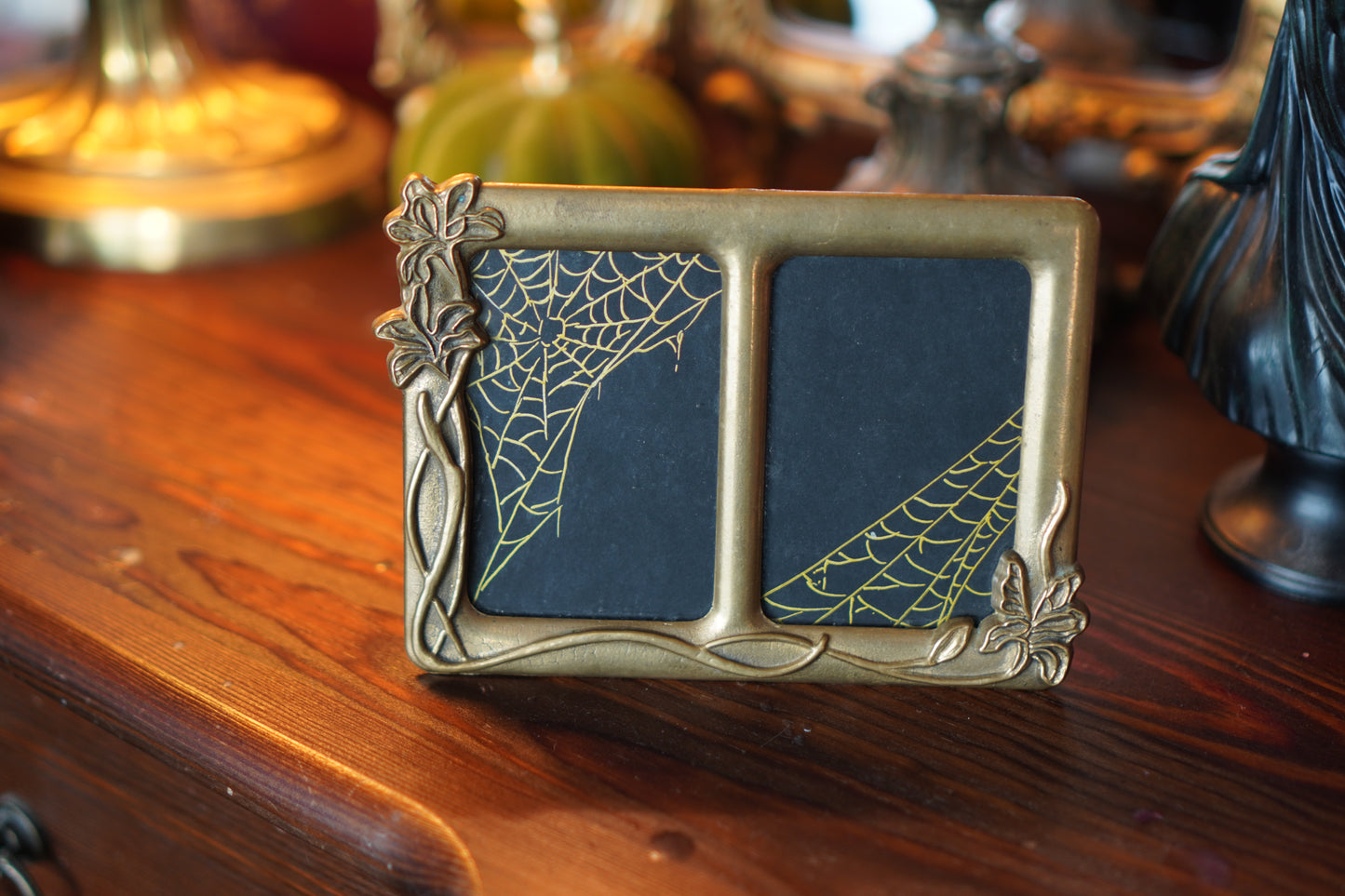 Doppelbilderrahmen Messing 8 x 5,5 cm