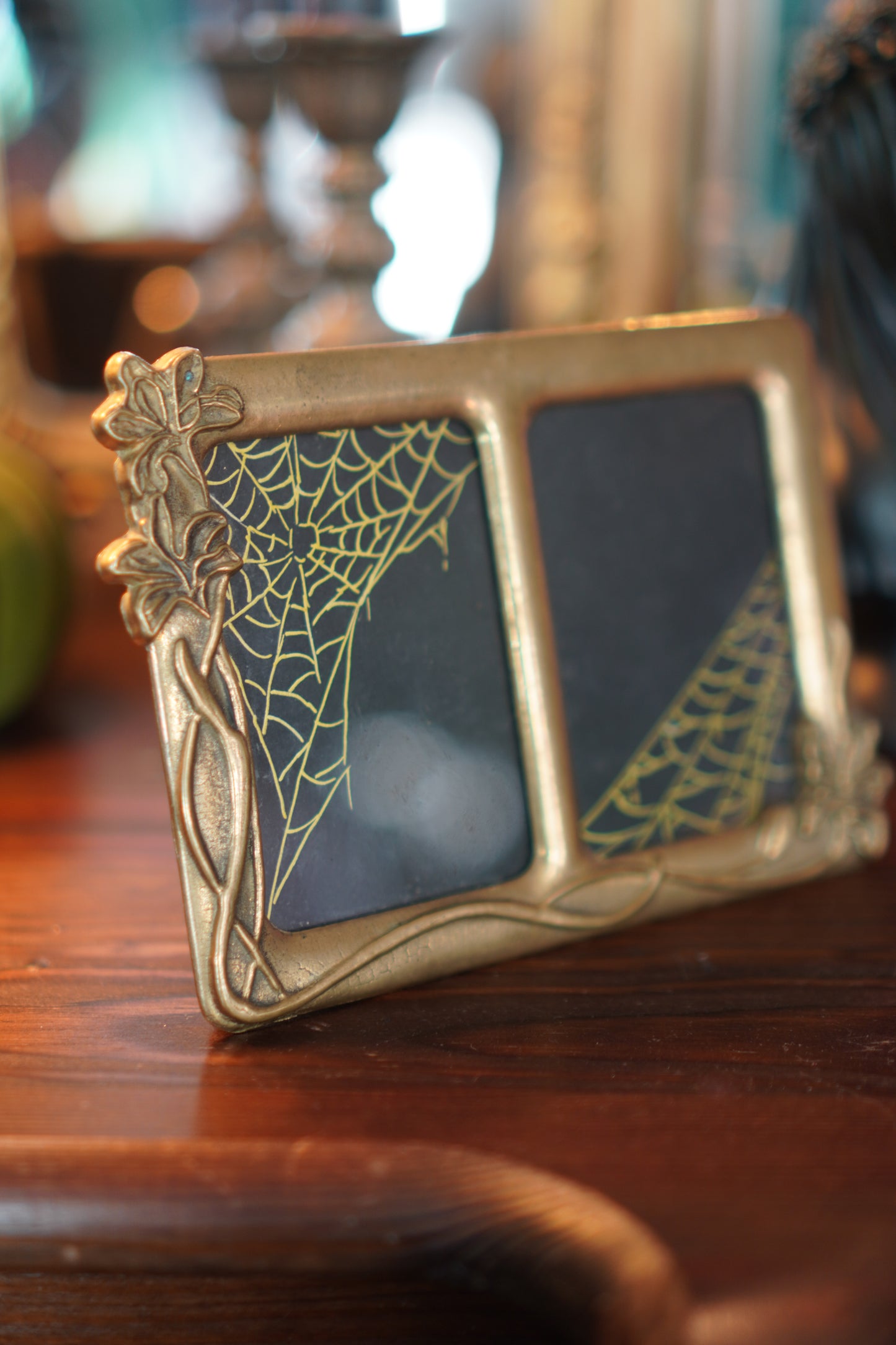 Doppelbilderrahmen Messing 8 x 5,5 cm