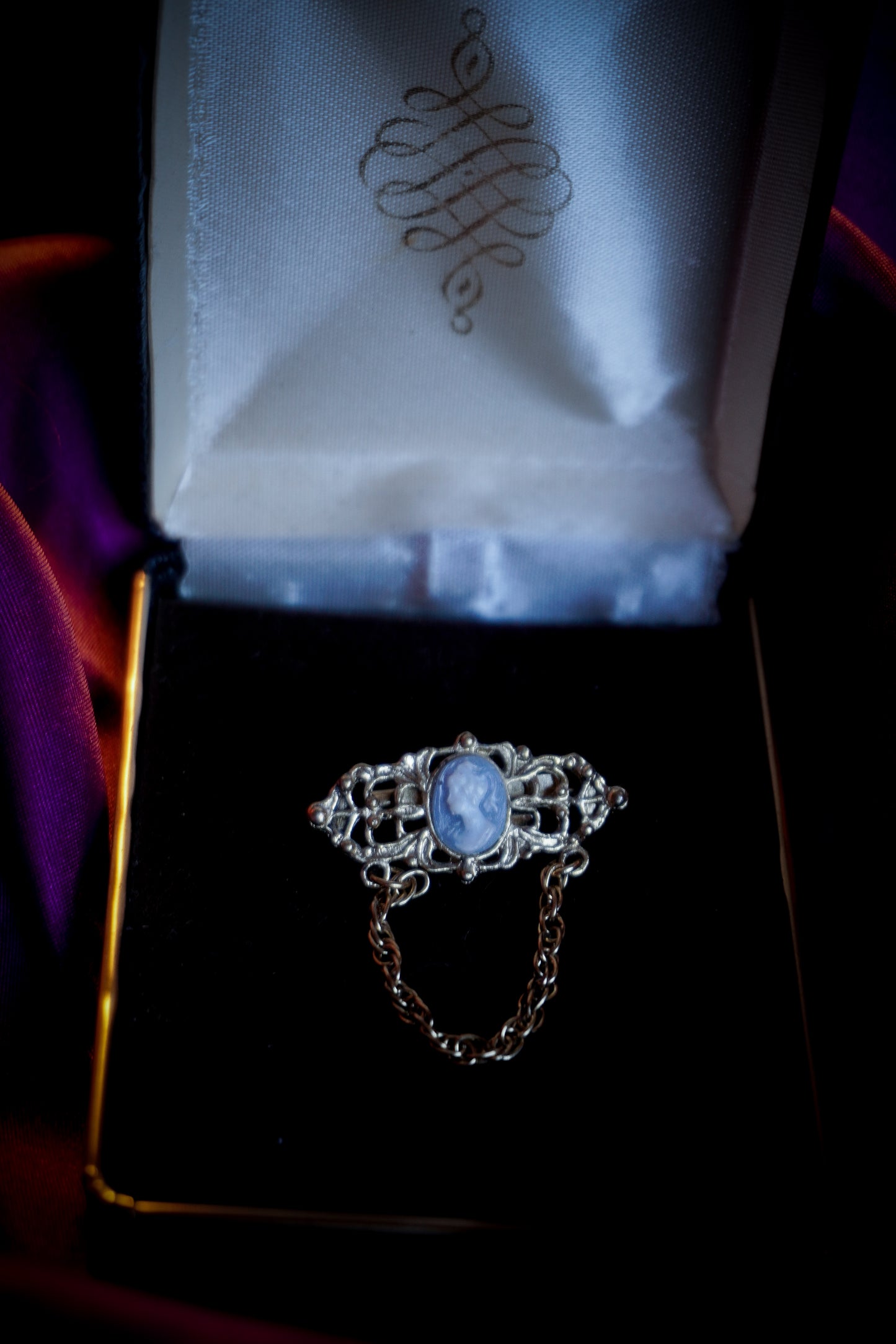 Kamee - Brosche blau/grau