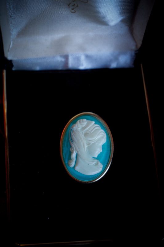 Kamee - Brosche Türkis