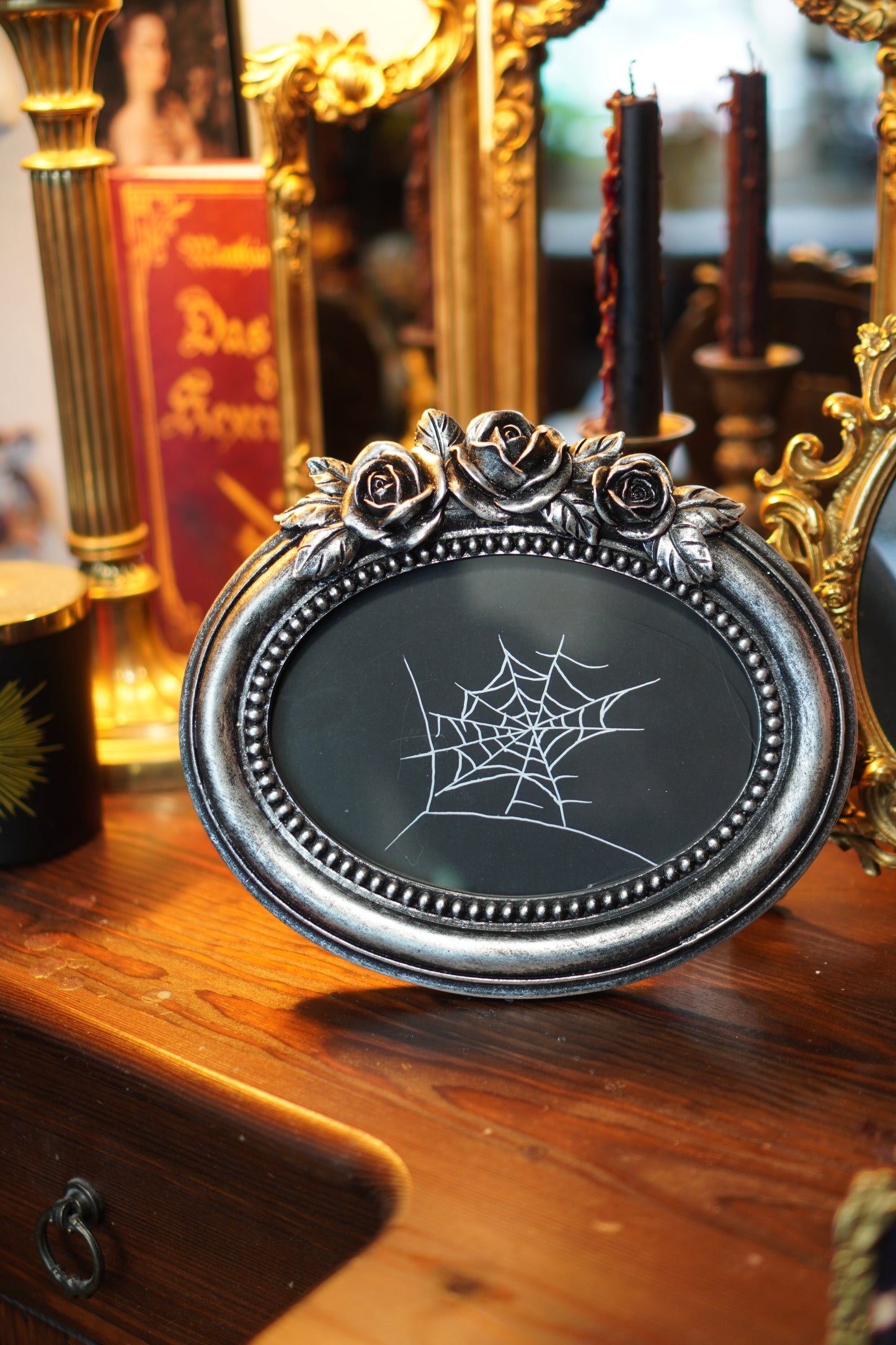 Bilderrahmen oval 13 x18cm silber