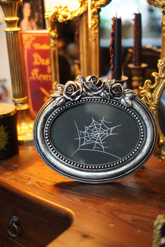 Bilderrahmen oval 13 x18cm silber