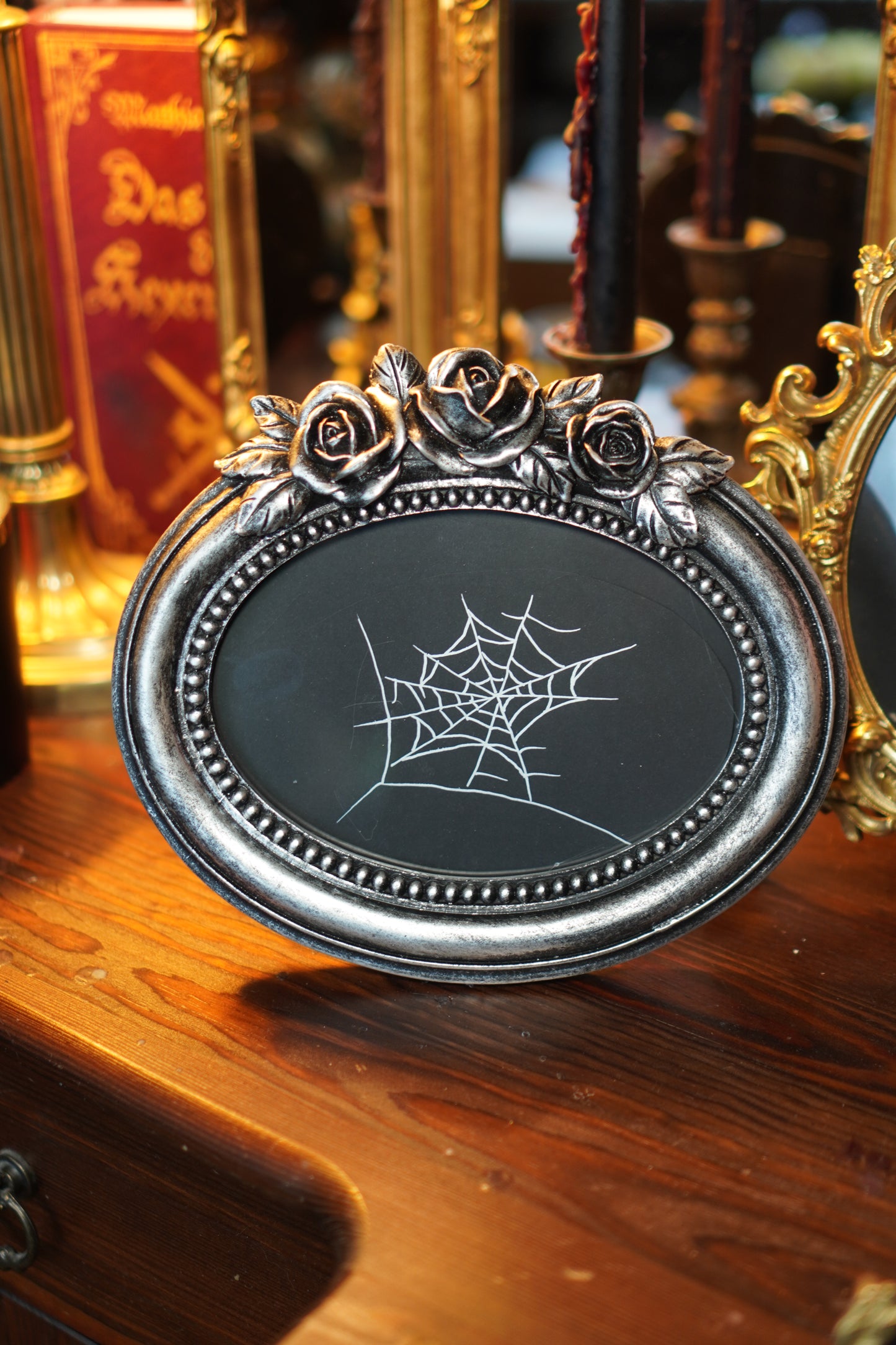 Bilderrahmen oval 13 x18cm silber