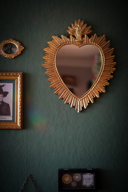 Goldener "Heiliges Herz" Spiegel 39x31cm