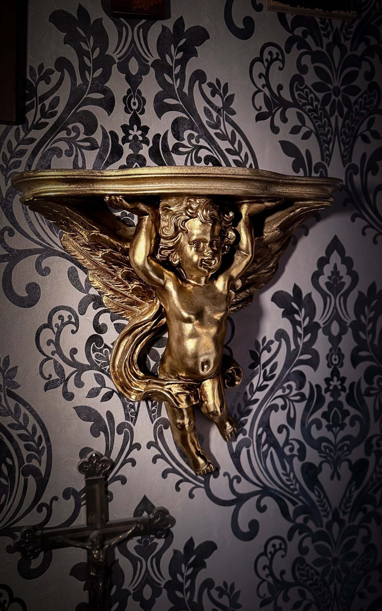 Wandkonsole Polystein GOLD 37x38cm