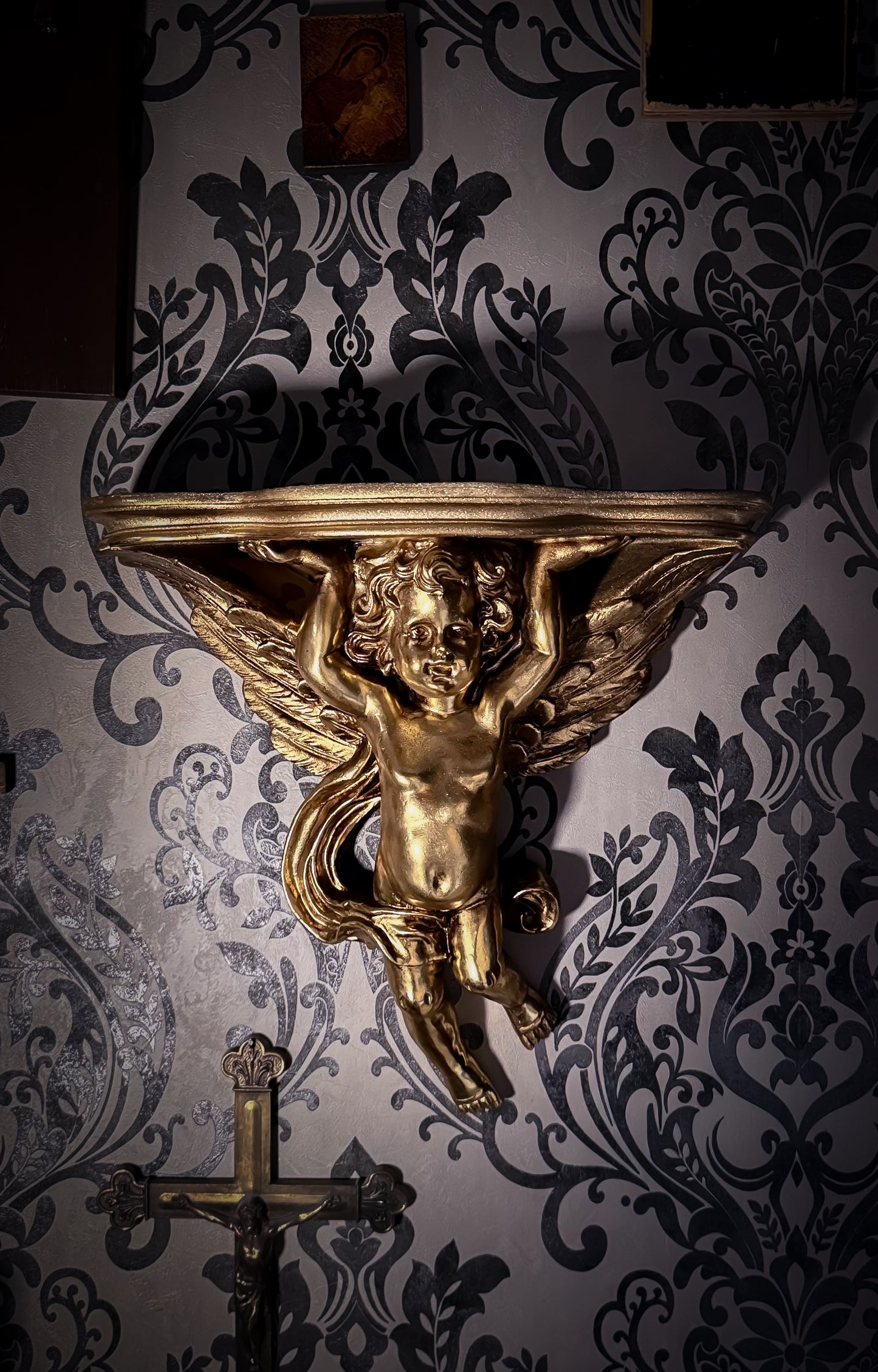 Wandkonsole Polystein GOLD 37x38cm