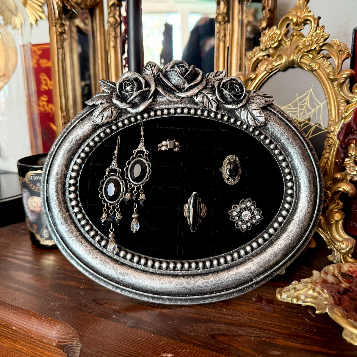 Schmuckständer oval 13 x18cm silber