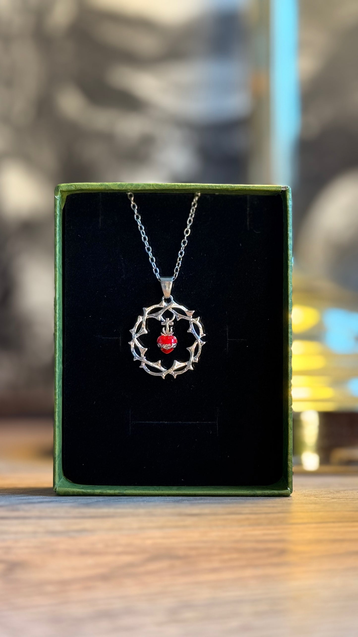 Sacred Heart Halskette silber