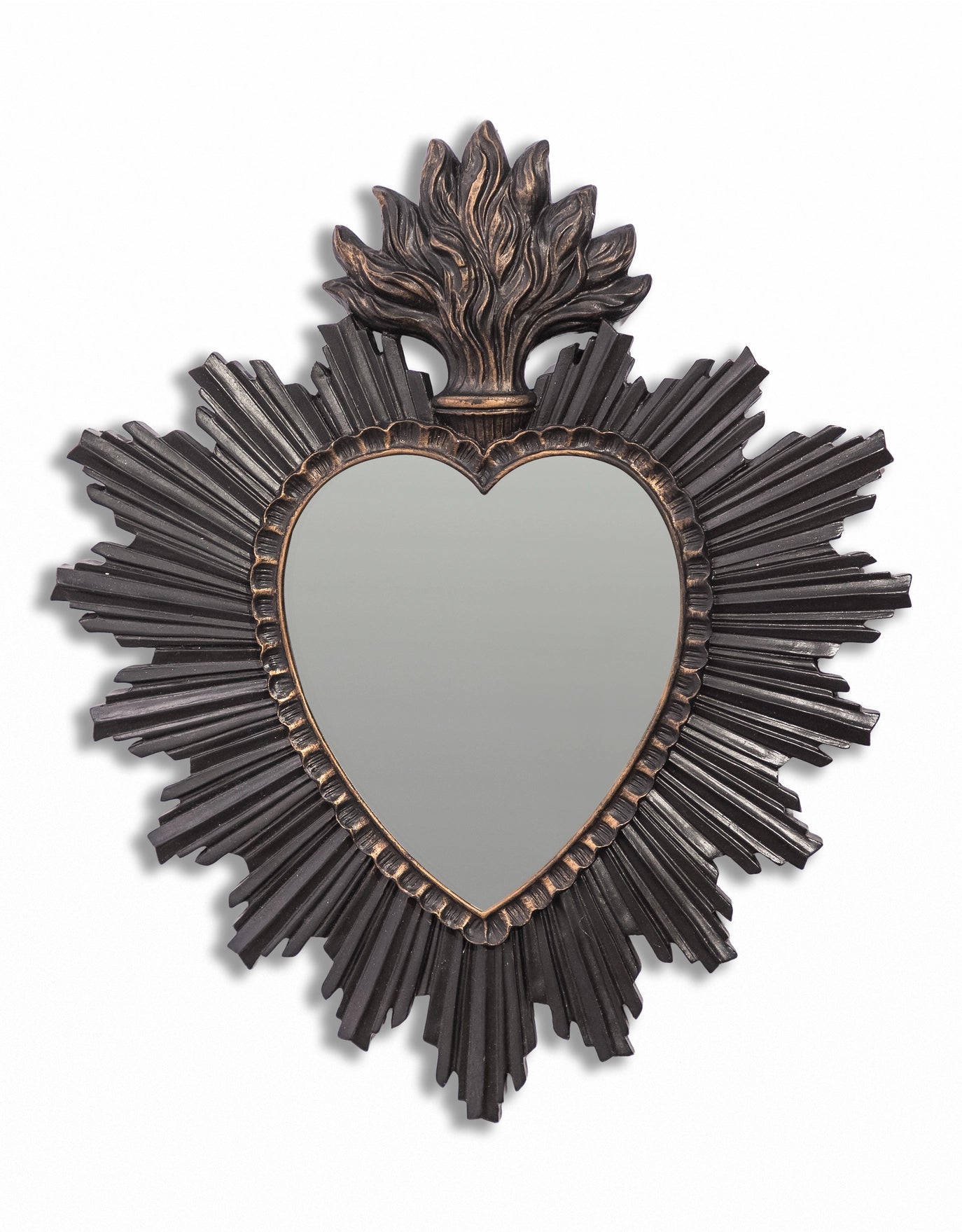 Schwarzer Spiegel „Sacred Heart“ 30x26cm