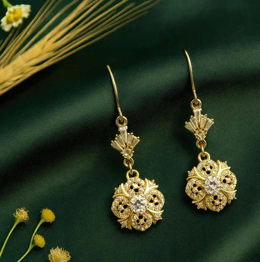 Viktorianische Goldohrringe: Jugendstil-Ohrringe