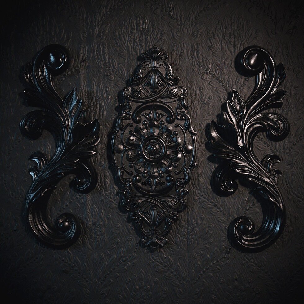 Filigree Wall Hanging Pair Black